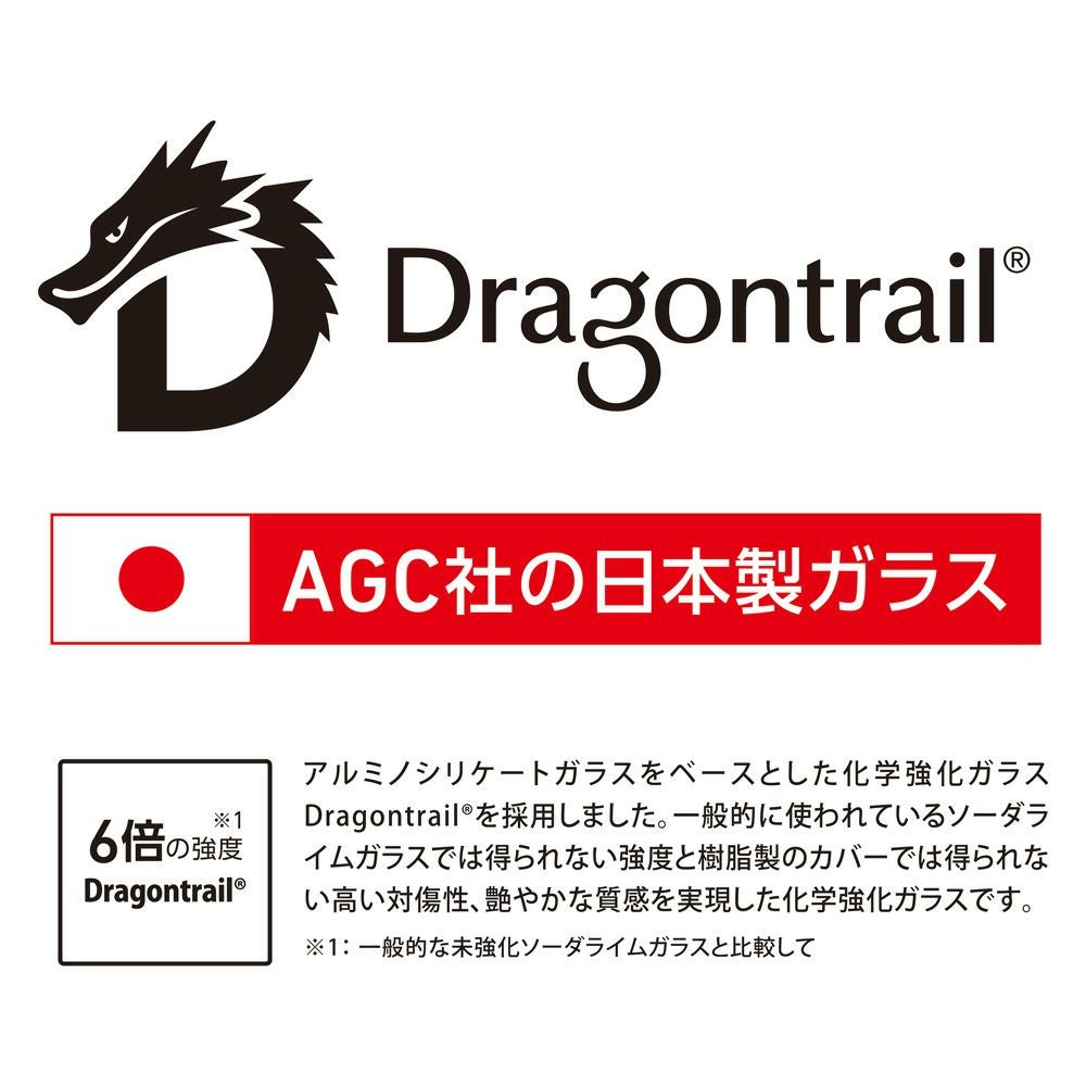 AGC Dragontrail glass made in Japan - 6x strength