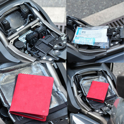 Fits motorcycle under-seat storage