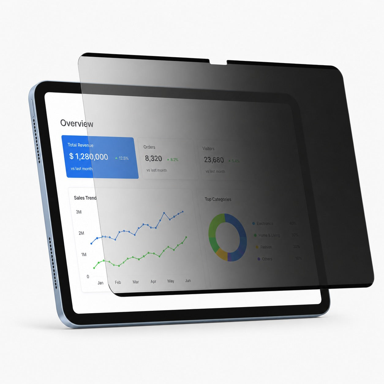 Nano-Saug-Blickschutzfolie für iPad