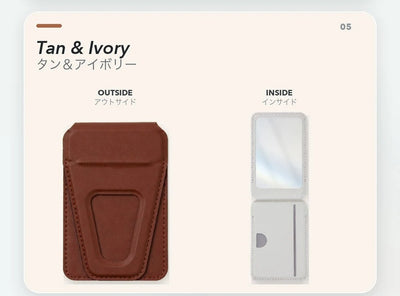 DeFF 4-in-1 QuadFlex Mirror Wallet - Tan & Ivory