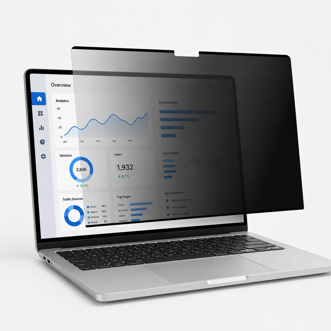 Nano-Saug-Sichtschutzfolie für Macbook