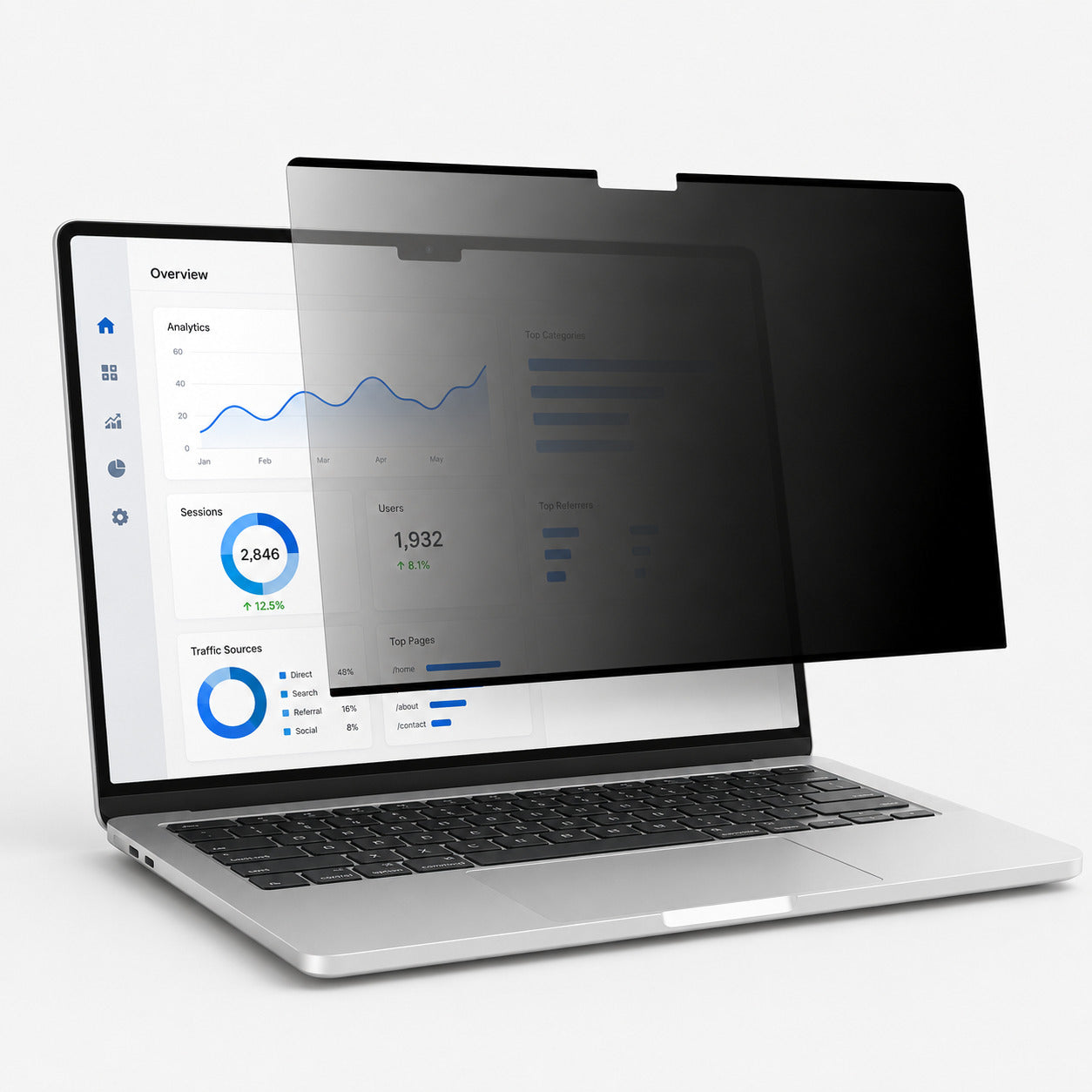 Nano-Saug-Sichtschutzfolie für Macbook