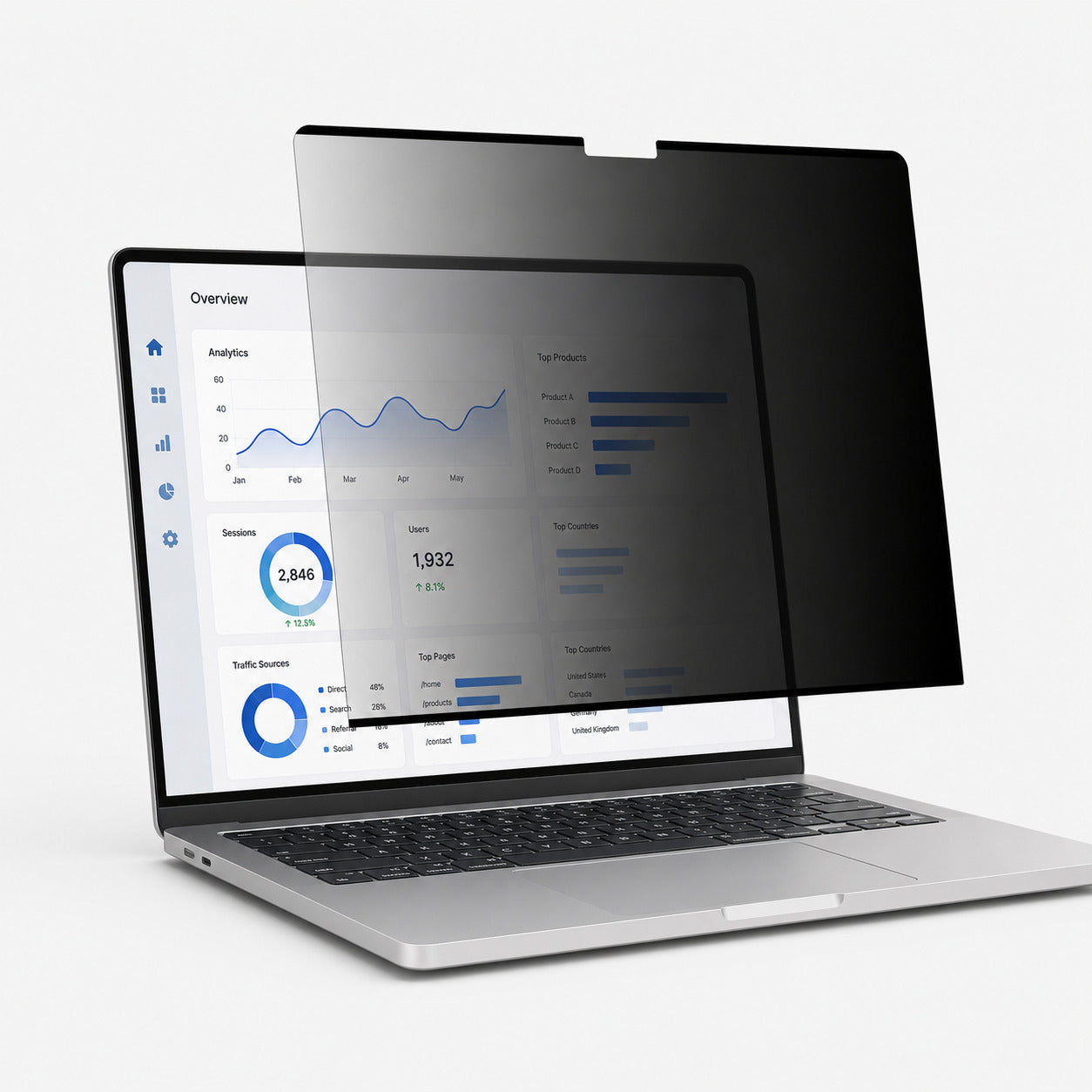 Nano-Saug-Sichtschutzfolie für Macbook